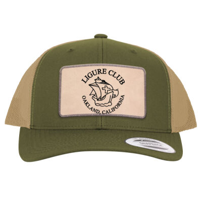 Ligure Official - Engraved Leather Patch Retro Trucker Hat With Sports Mesh Thumbnail