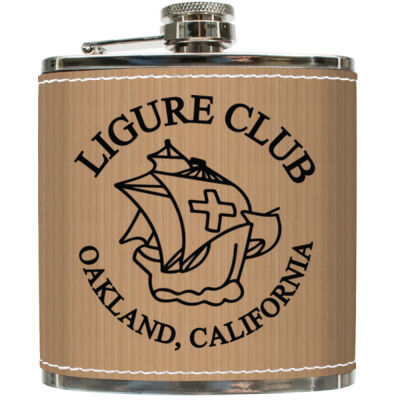Ligure Official - Leatherette Bamboo Covered 6oz Flask Thumbnail