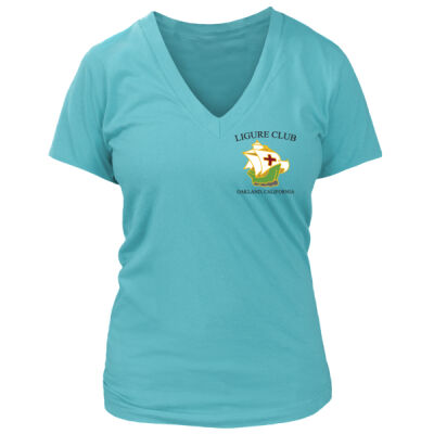 Ligure Official - Light Design - Left Chest + Back - Women's Premium Deep V-Neck T-Shirt Thumbnail